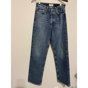 AGOLDE 90's High Rise Pinch Waist Straight Jeans Size 25 Button Fly Women’s
